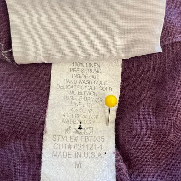 La FIXSUN 100% Linen Purple Tunic Dress Size Medium - Picture 4 of 6